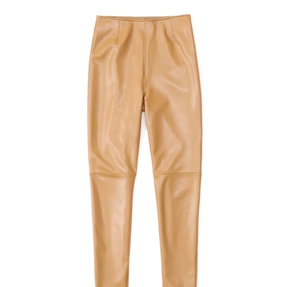 Abercrombie & Fitch Classic Vegan Leather Leggings, Size S, Color Brown - Picture 3 of 10